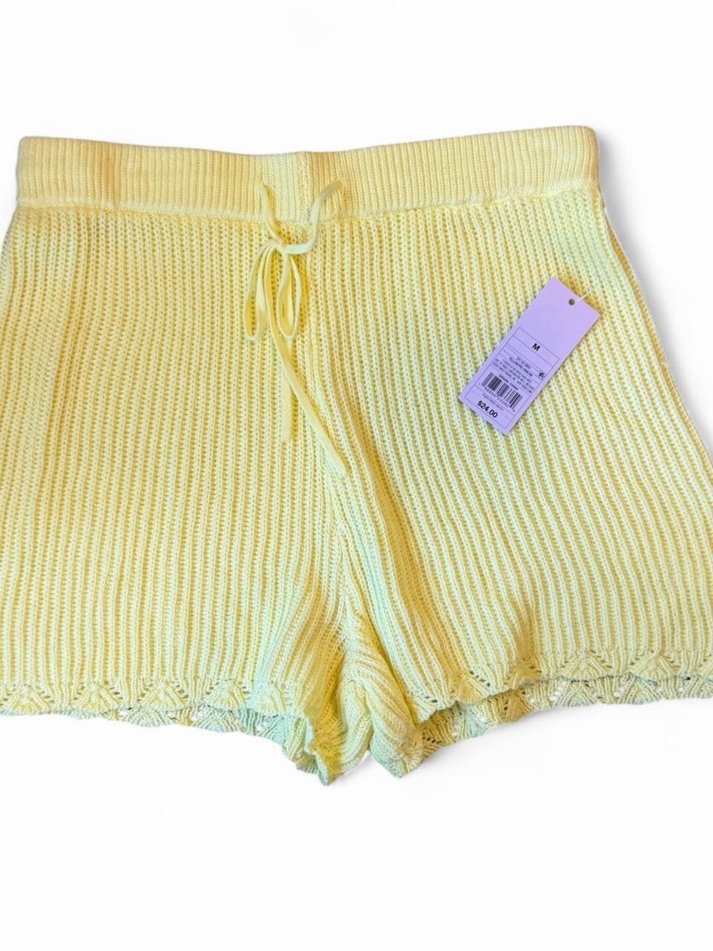 NWT Yellow Knit Drawstring Shorts